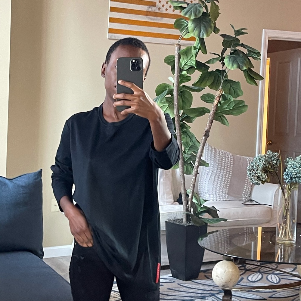 Prada Classic Black Long Sleeve Top. Size Medium